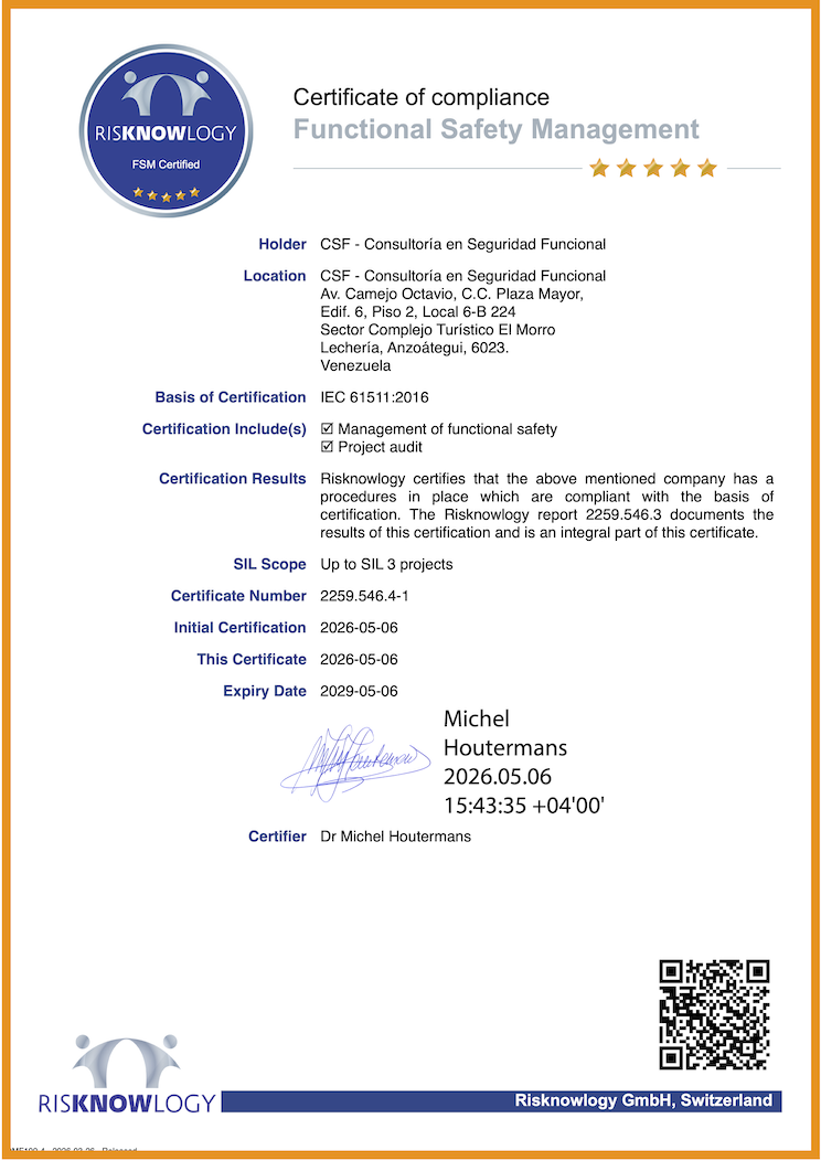 CSF completes full Functional Safety Management System certification